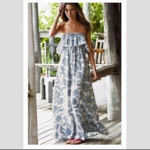 VICTORIA SECRET✿NWOT BLUE/WHT PAISLEY MAXI DRESS